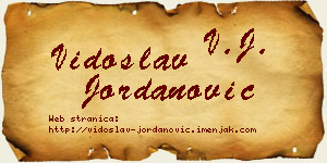 Vidoslav Jordanović vizit kartica